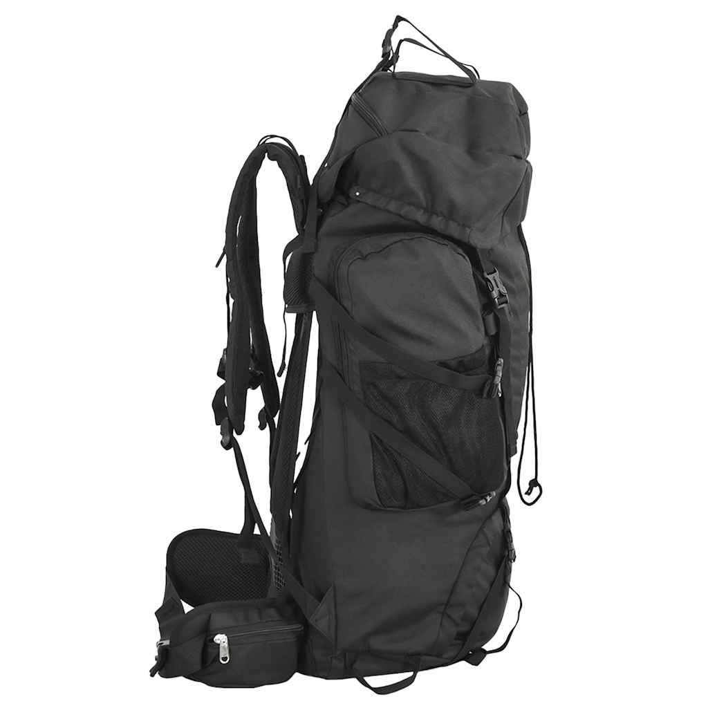 Ruksak za planinarenje crni 80 L od tkanine Oxford