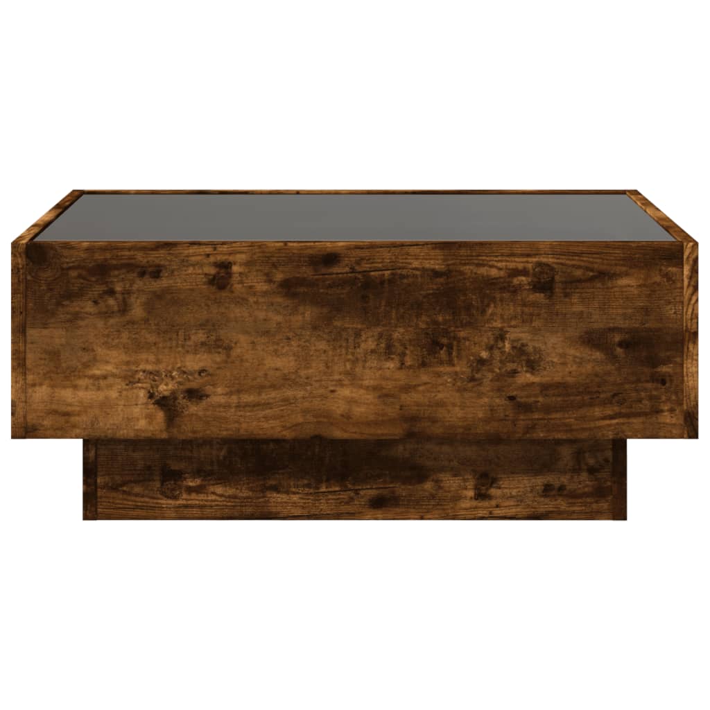 Stolić za kavu LED boja hrasta 70x50x30 cm konstruirano drvo