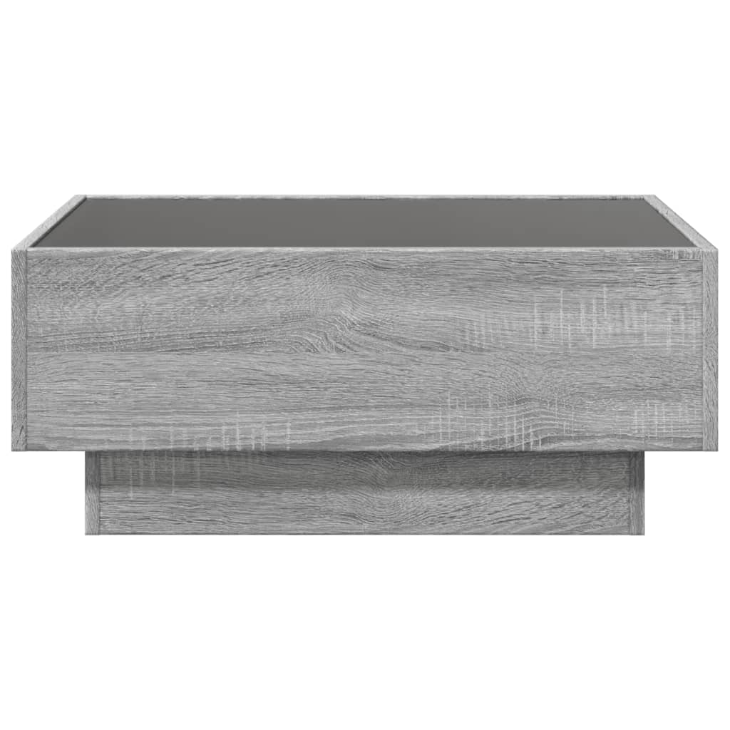 Stolić za kavu LED boja hrasta 70x50x30 cm konstruirano drvo