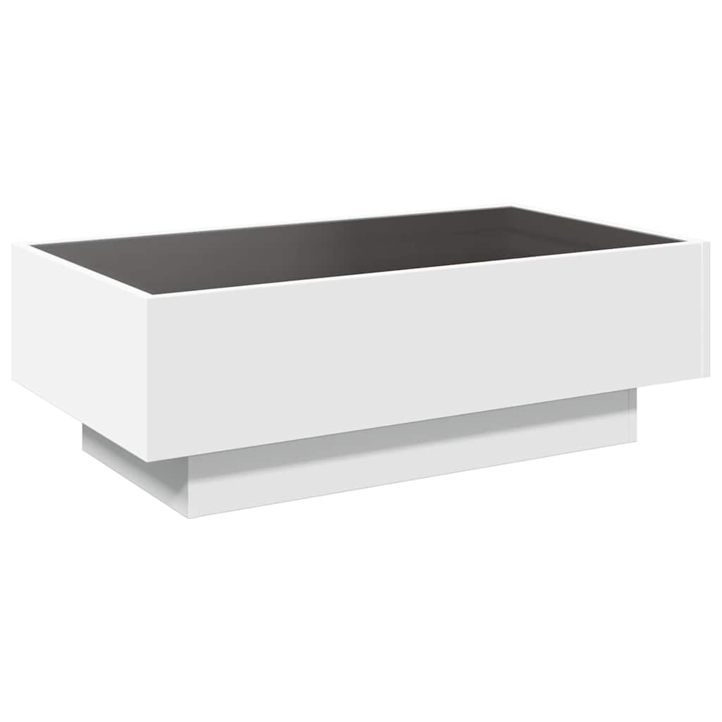 Stolić za kavu LED bijeli 90x50x30 cm od konstruiranog drva