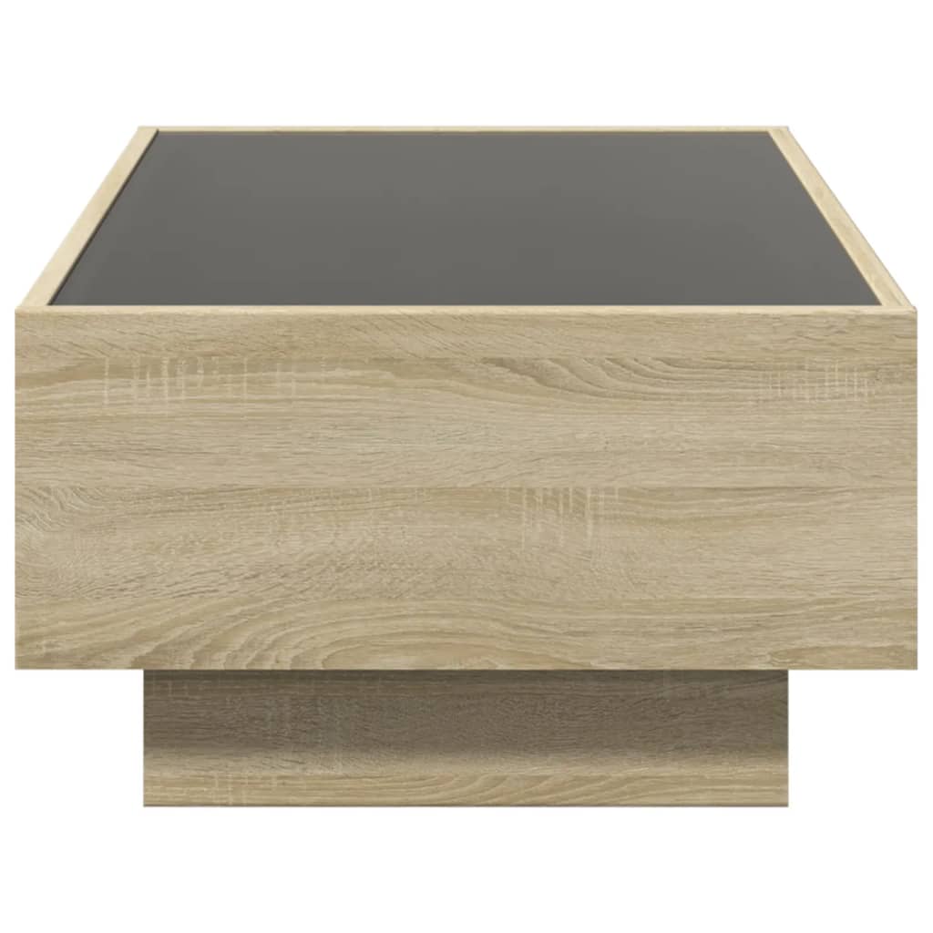 Stolić za kavu LED boja hrasta 90x50x30 cm konstruirano drvo