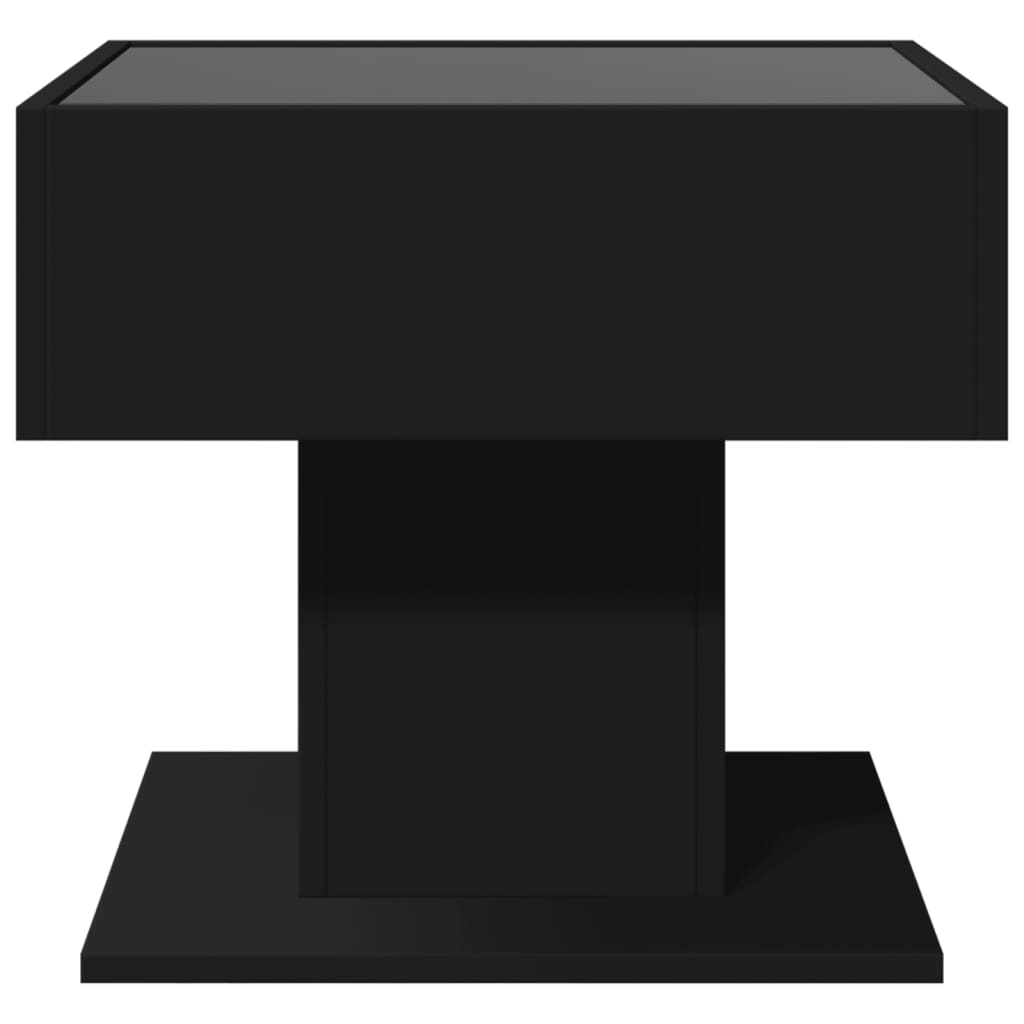 Stolić za kavu LED crni 50x50x45 cm od konstruiranog drva