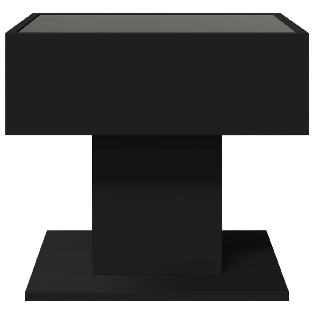Stolić za kavu LED crni 50x50x45 cm od konstruiranog drva
