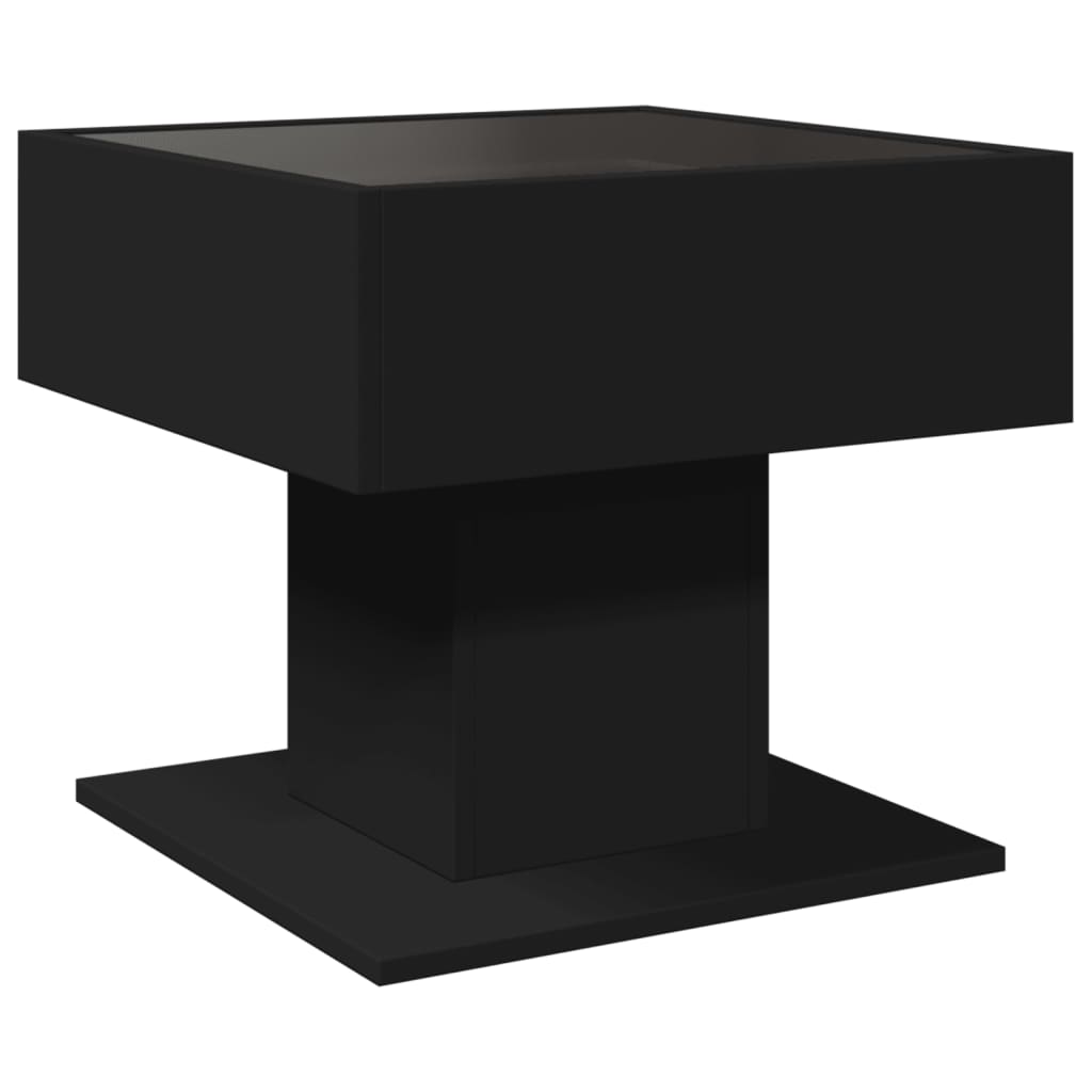 Stolić za kavu LED crni 50x50x45 cm od konstruiranog drva