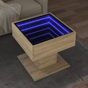 Stolić za kavu LED boja hrasta 50x50x45 cm konstruirano drvo Smeđa