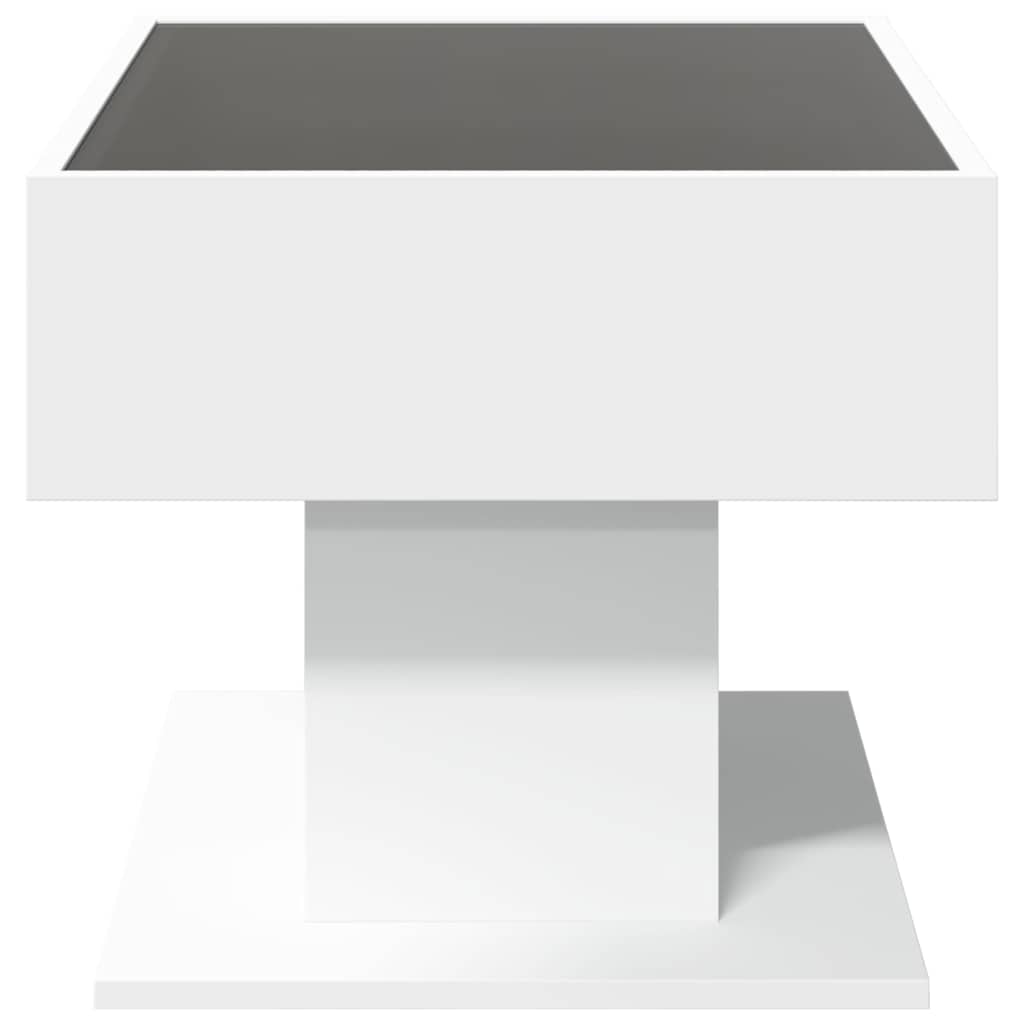 Stolić za kavu s LED bijeli 70x50x45 cm od konstruiranog drva