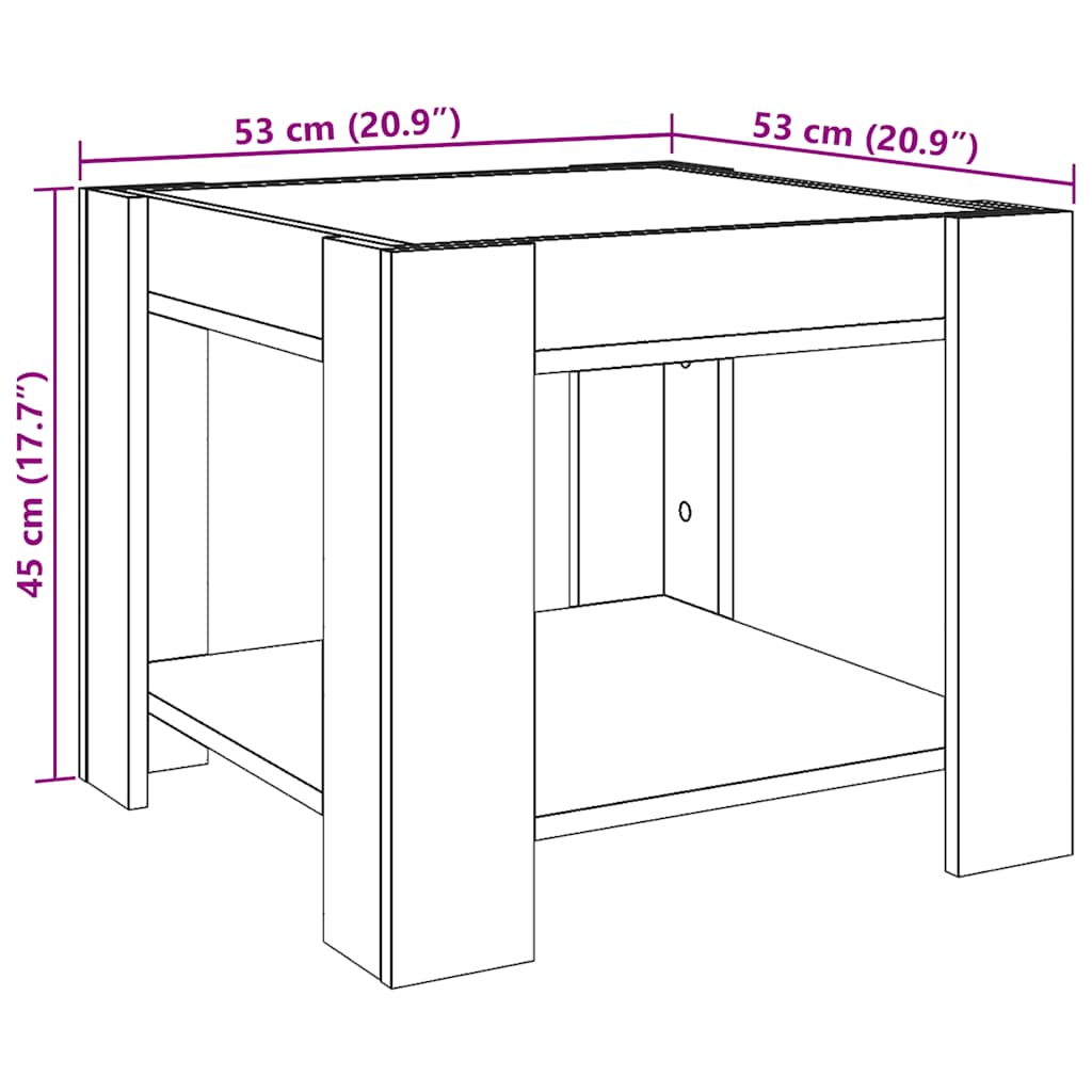 Stolić za kavu LED bijeli 53x53x45 cm od konstruiranog drva