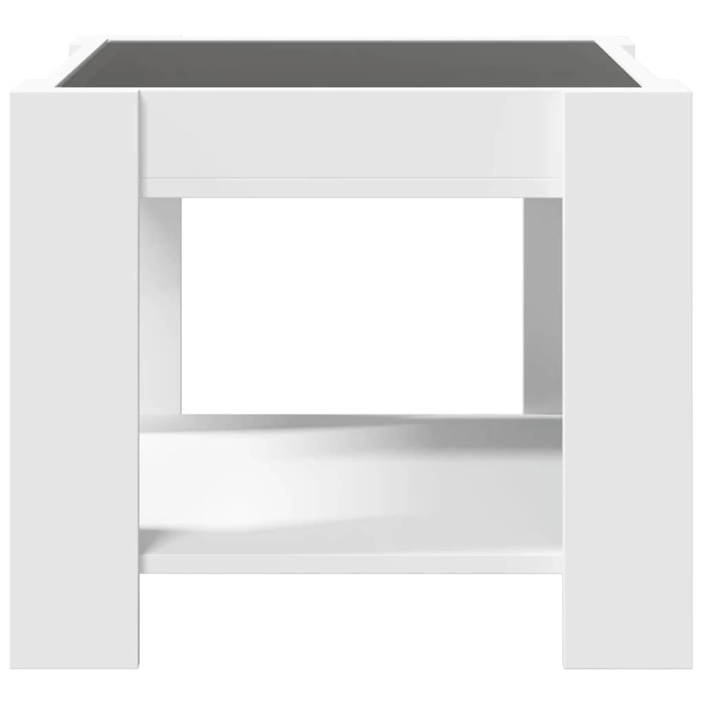 Stolić za kavu LED bijeli 53x53x45 cm od konstruiranog drva