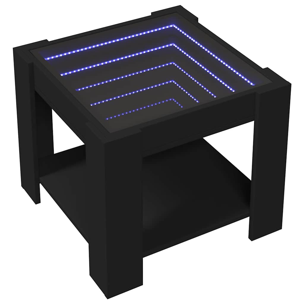 Stolić za kavu LED crni 53x53x45 cm od konstruiranog drva