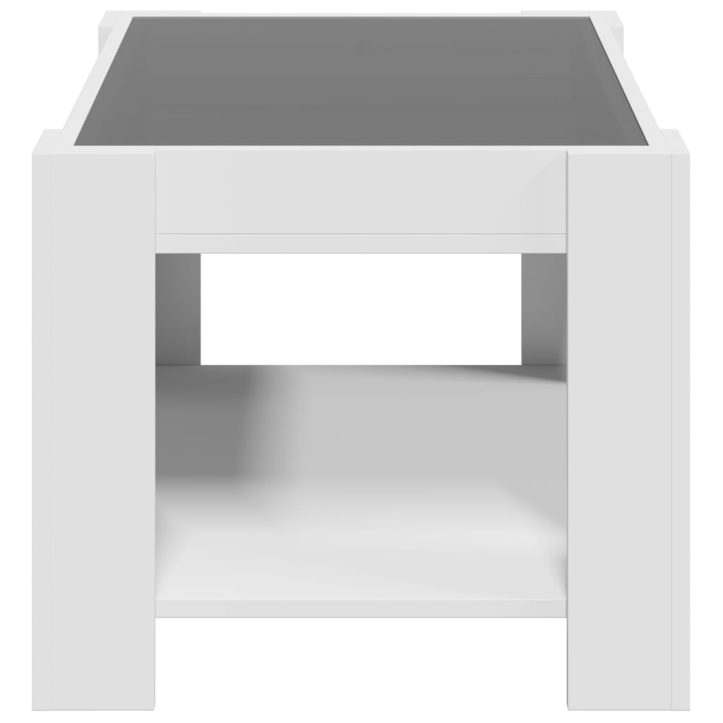 Stolić za kavu s LED bijeli 73x53x45 cm od konstruiranog drva