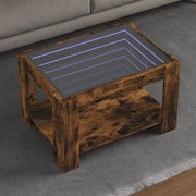 Stolić za kavu LED boja hrasta 73x53x45 cm konstruirano drvo