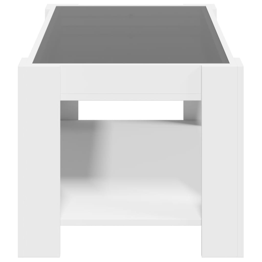 Stolić za kavu s LED bijeli 93x53x45 cm od konstruiranog drva