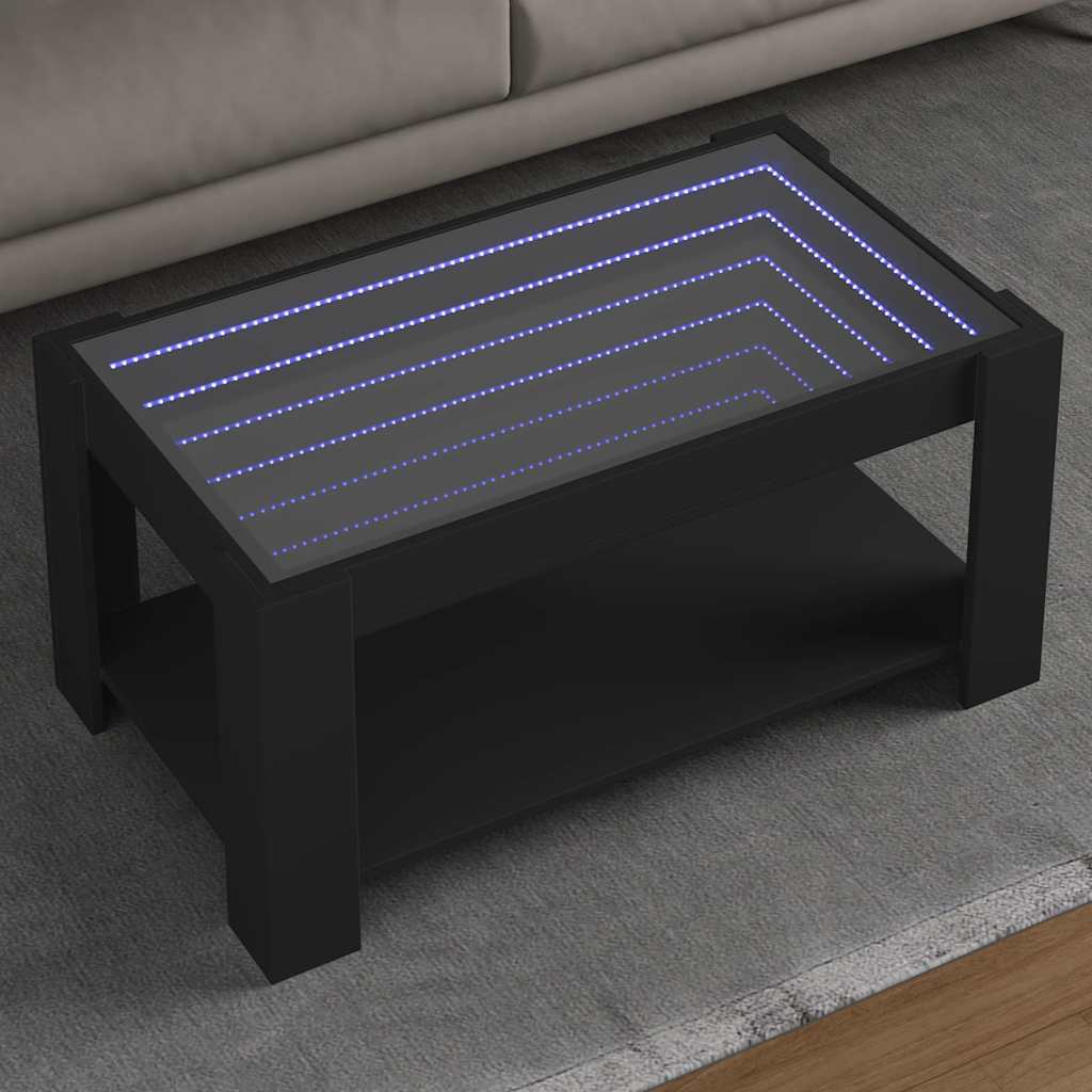 Stolić za kavu LED crni 93x53x45 cm od konstruiranog drva