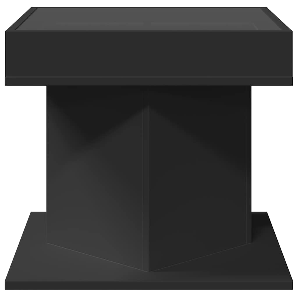 Stolić za kavu LED crni 50x50x45 cm od konstruiranog drva