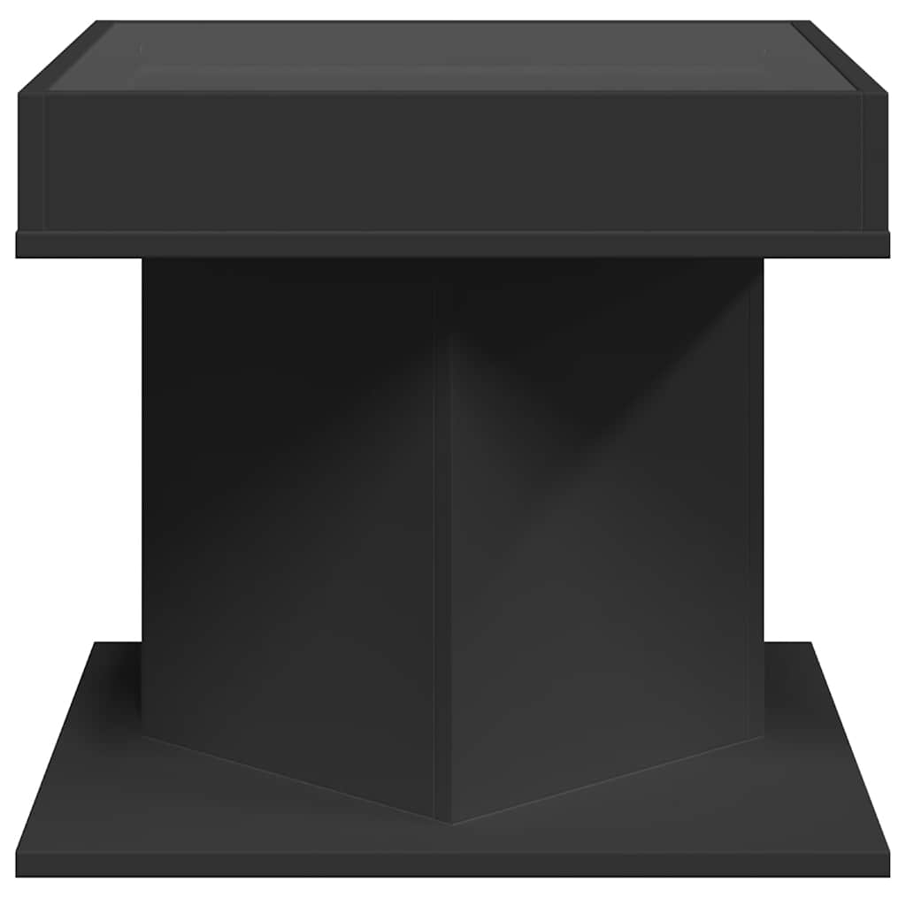 Stolić za kavu LED crni 50x50x45 cm od konstruiranog drva
