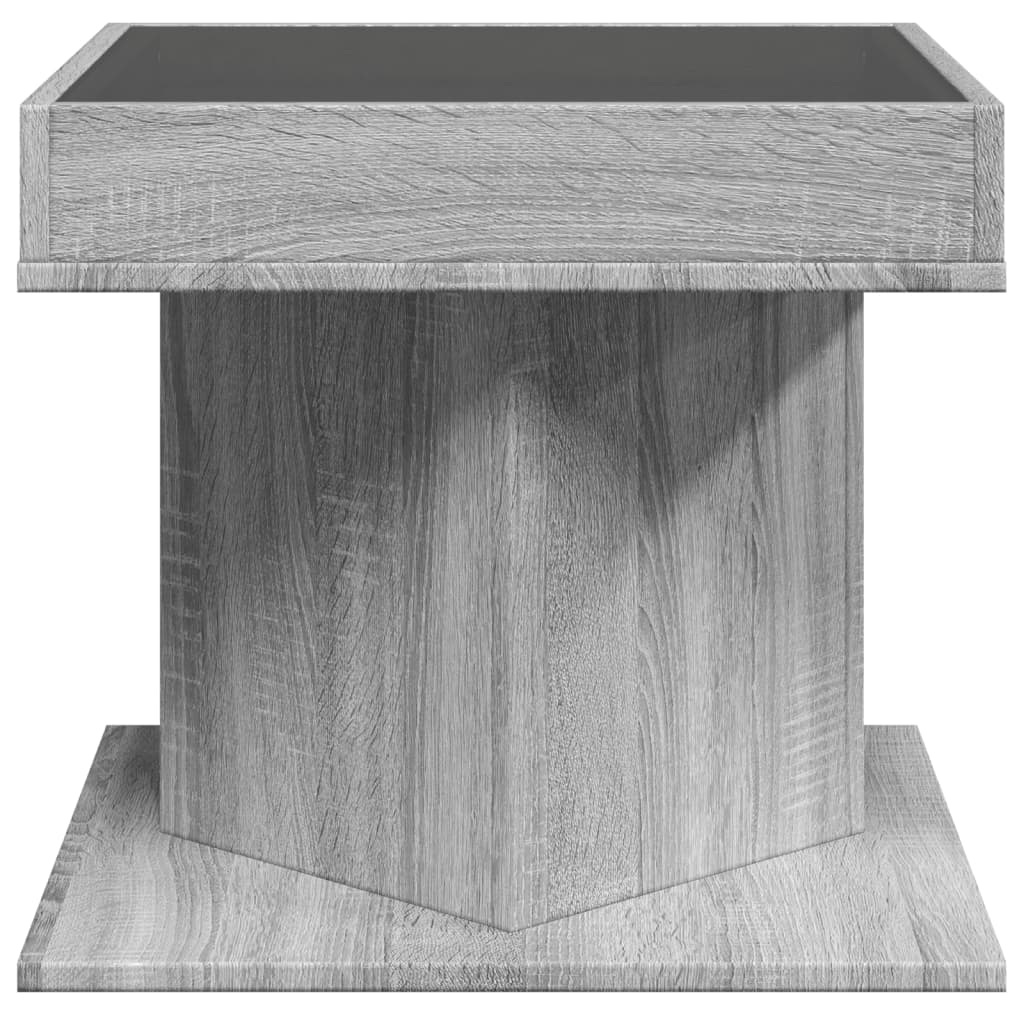 Stolić za kavu LED boja hrasta 50x50x45 cm konstruirano drvo