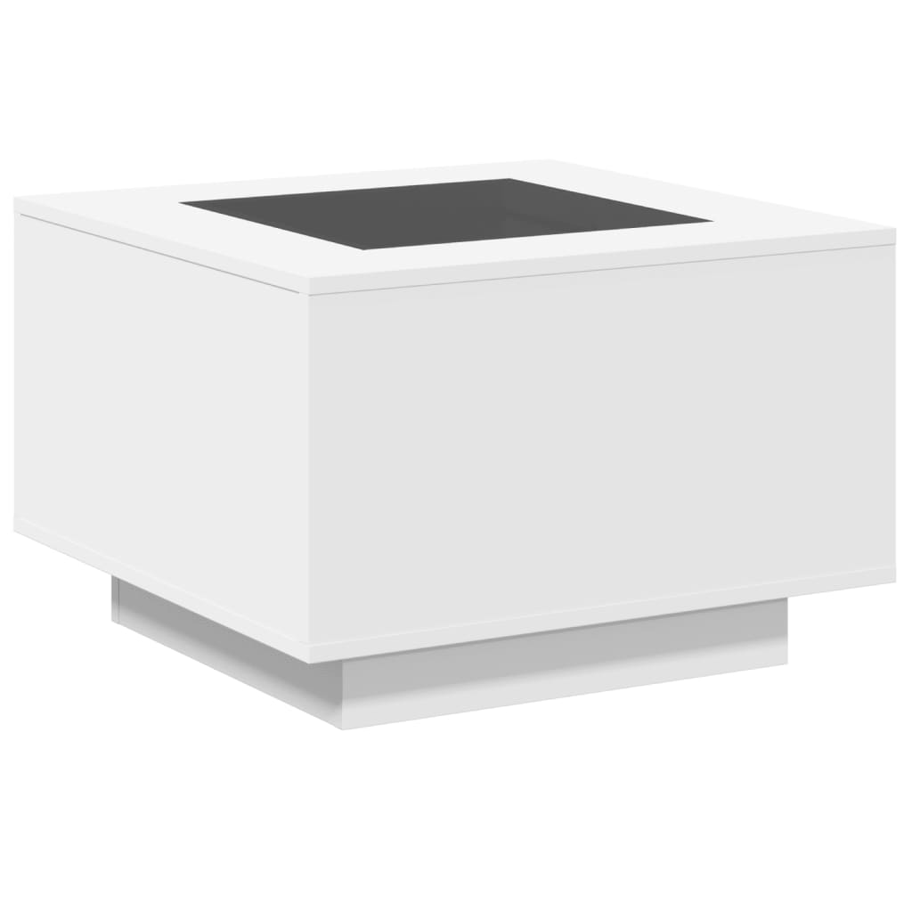 Stolić za kavu s LED bijeli 60x60x40 cm od konstruiranog drva