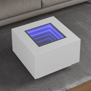 Stolić za kavu s LED bijeli 60x60x40 cm od konstruiranog drva