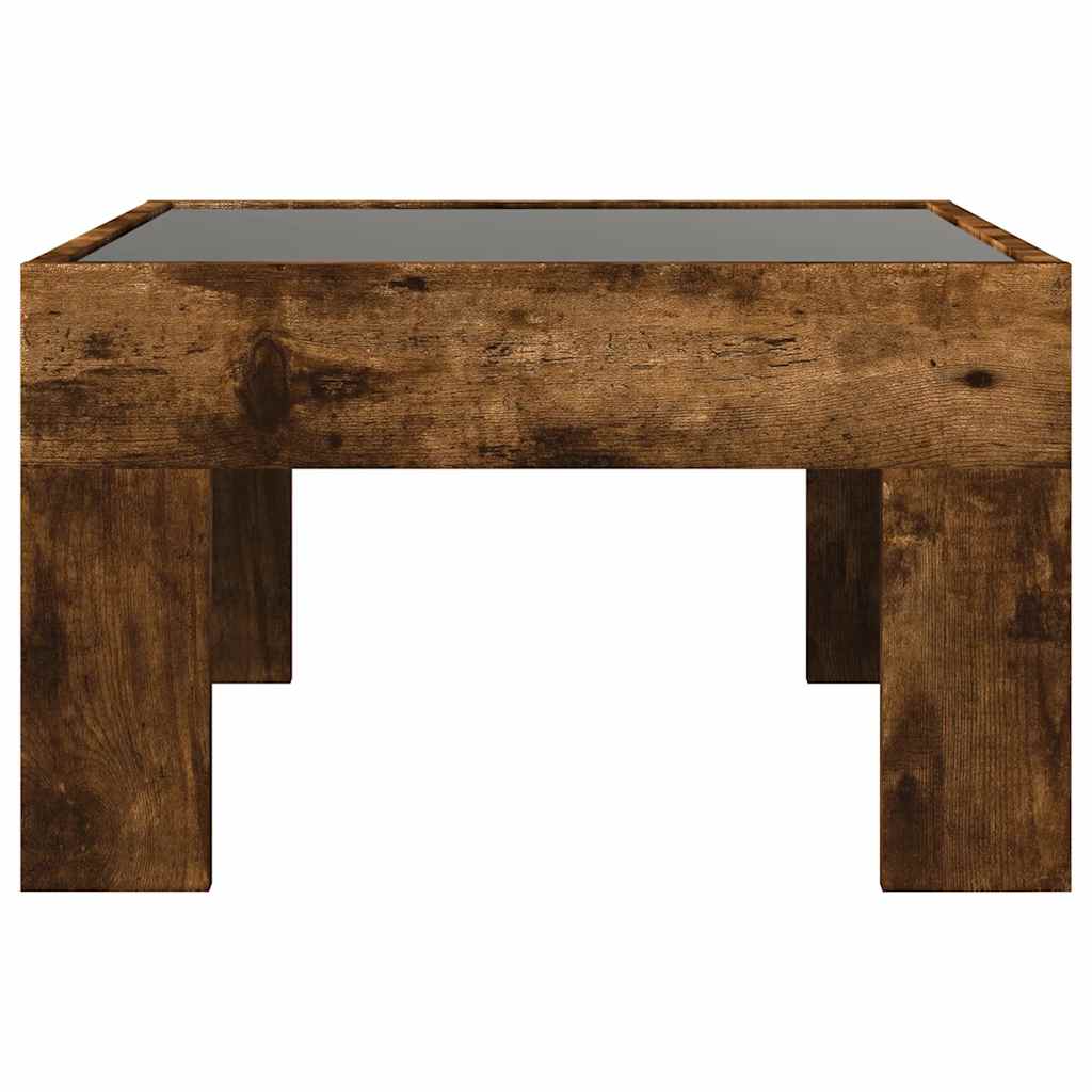 Stolić s beskonačnim LED svjetlima boja hrasta 50x50x30 cm