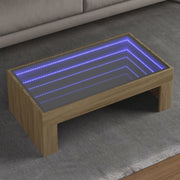 Stolić s beskonačnim LED svjetlima boja hrasta 90x50x30 cm