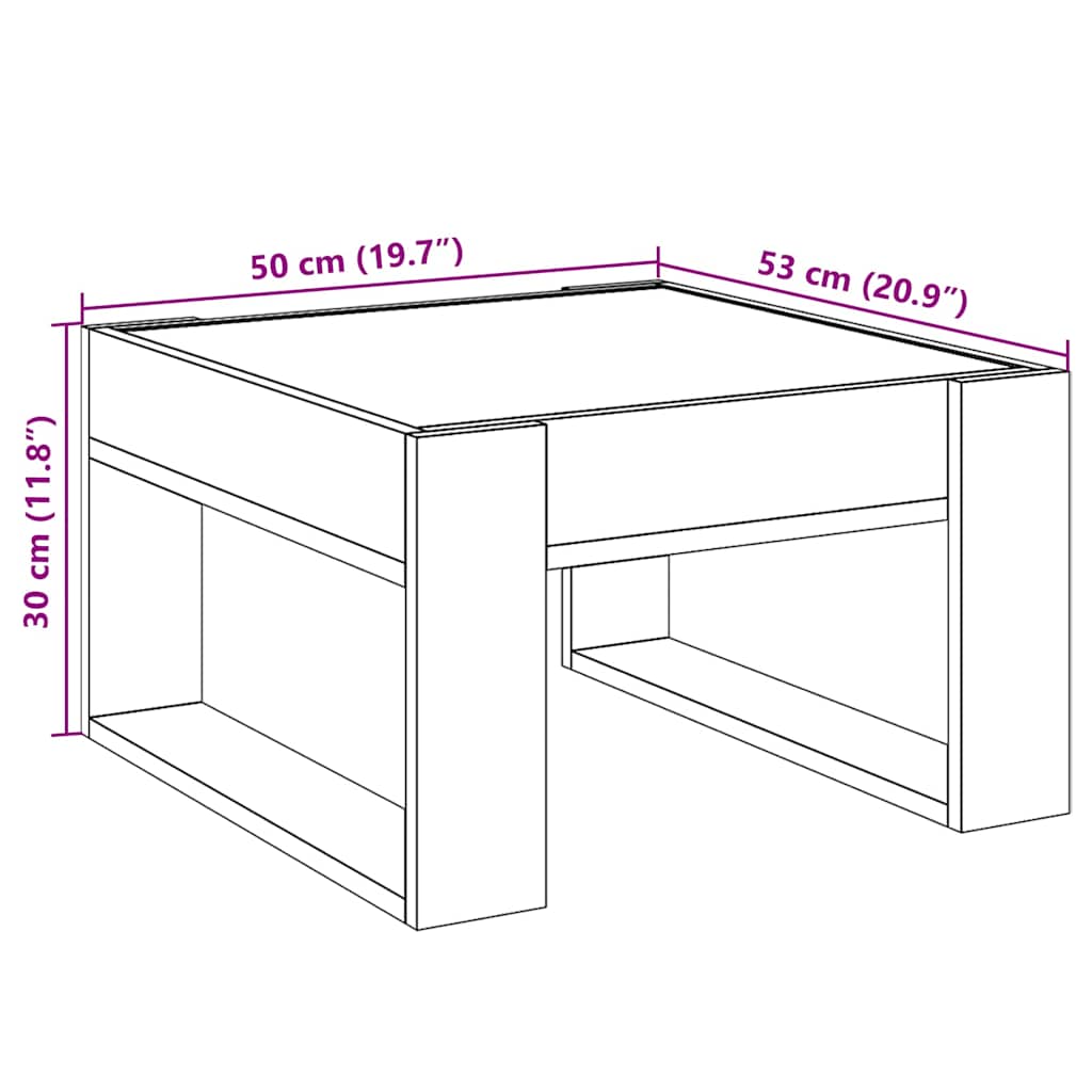 Stolić za kavu s beskonačnim LED svjetlima crni 50x53x30 cm