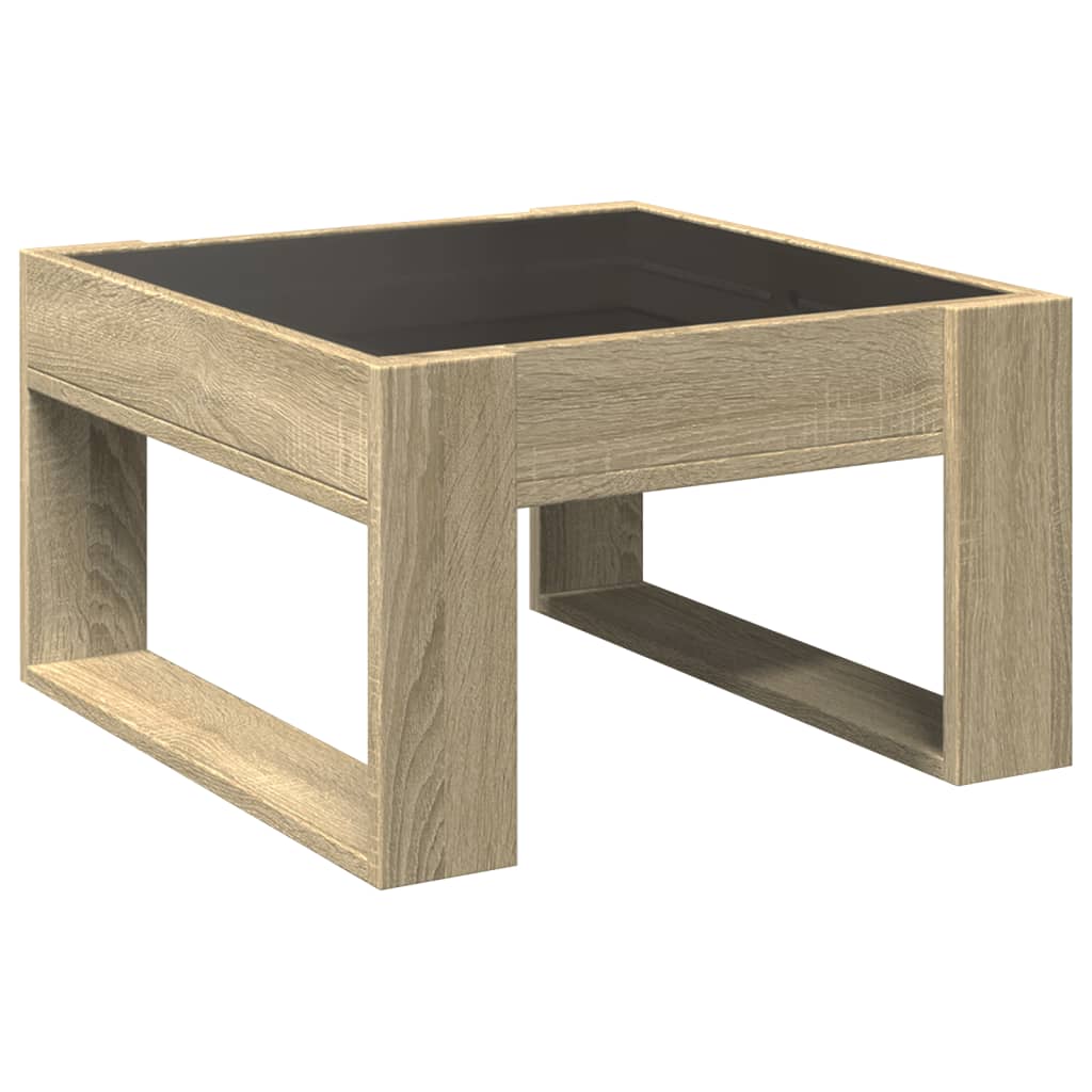 Stolić s beskonačnim LED svjetlima boja hrasta 50x53x30 cm
