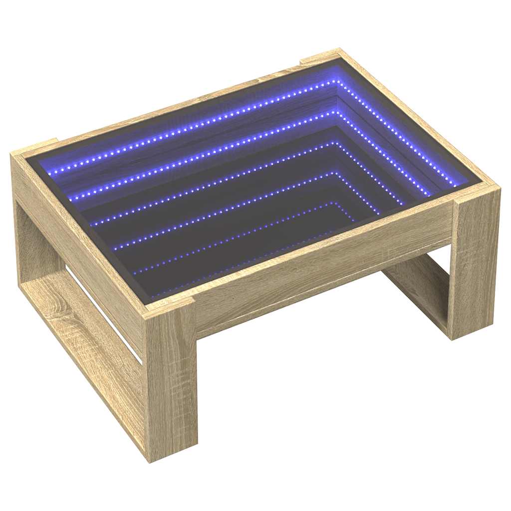 Stolić s beskonačnim LED svjetlima boja hrasta 70 x 53 x 30 cm