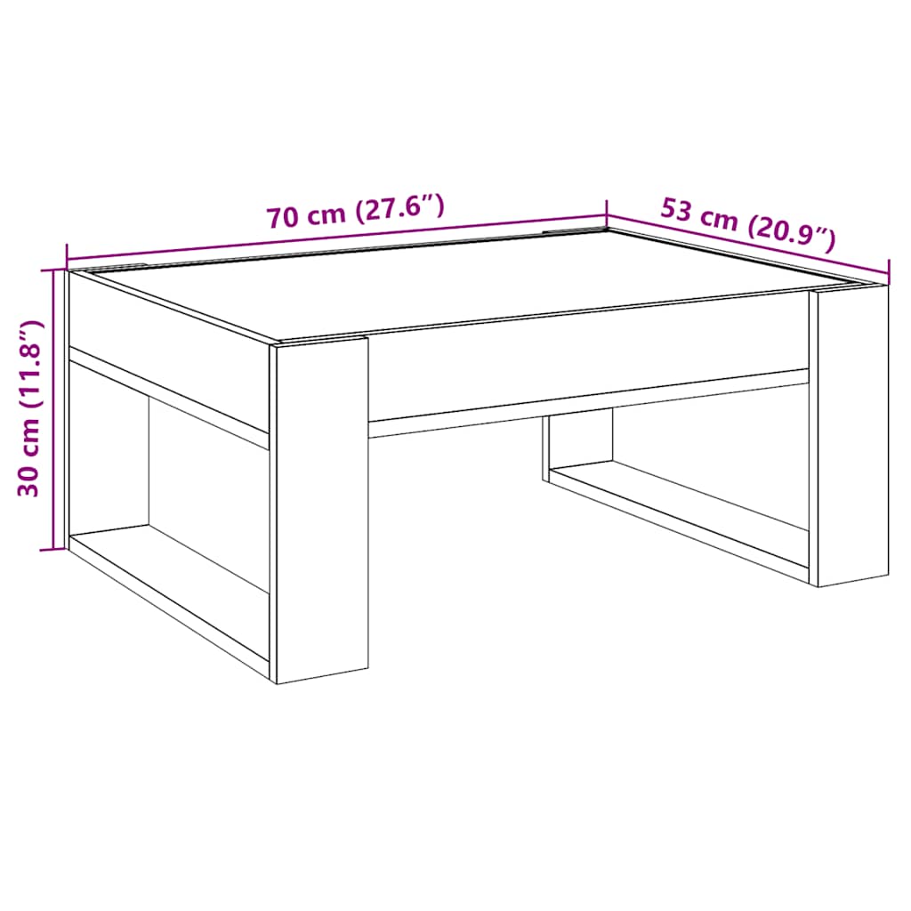 Stolić s beskonačnim LED svjetlima boja hrasta 70 x 53 x 30 cm