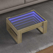Stolić s beskonačnim LED svjetlima boja hrasta 70 x 53 x 30 cm
