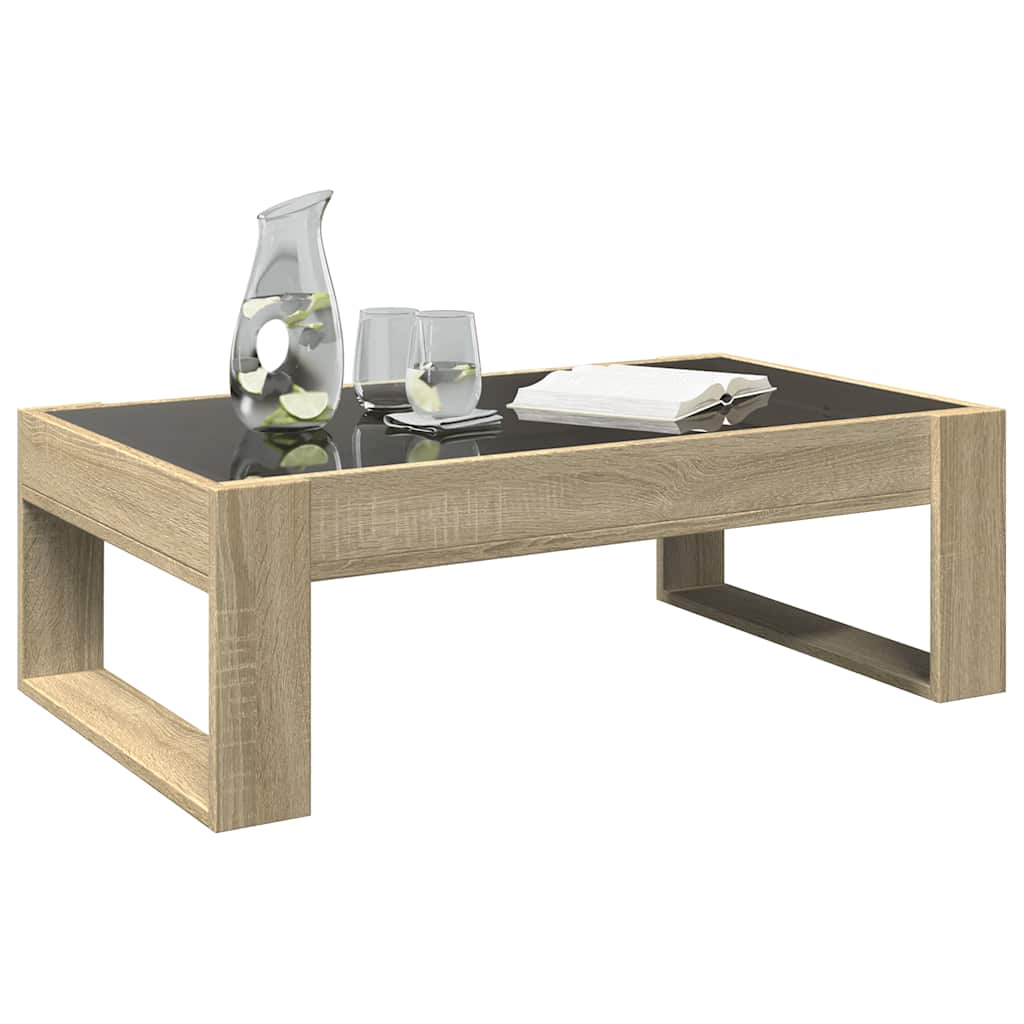 Stolić s beskonačnim LED svjetlima boja hrasta 90x53x30 cm