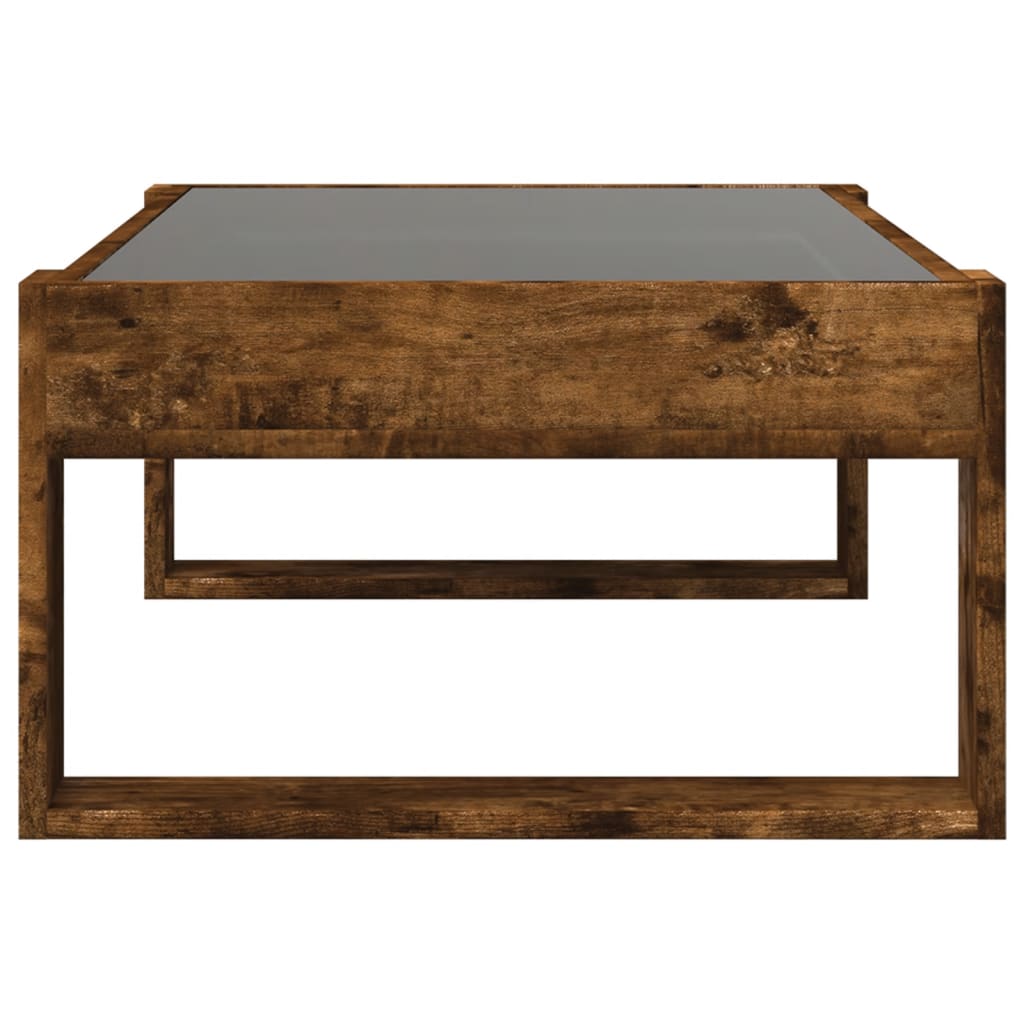 Stolić s beskonačnim LED svjetlima boja hrasta 90x53x30 cm