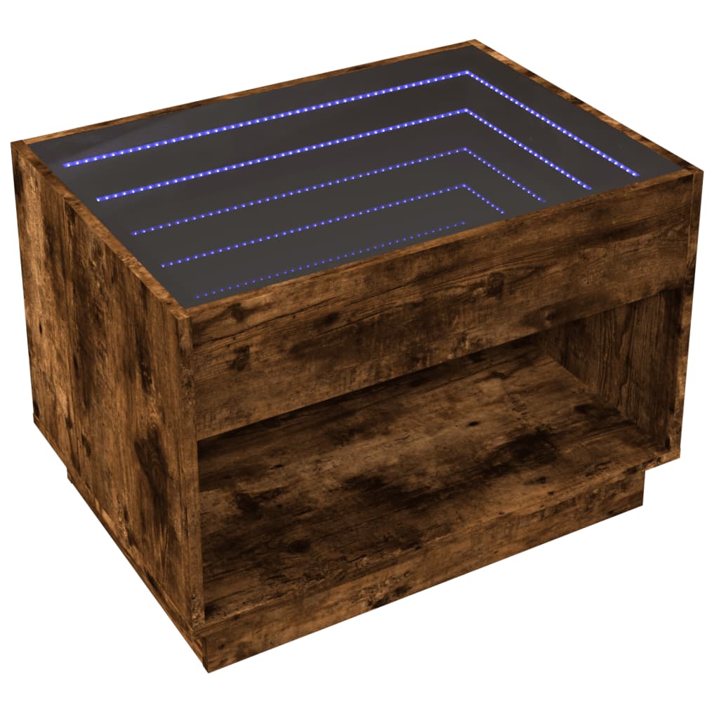 Stolić s beskonačnim LED svjetlima boja hrasta 70x50x50 cm