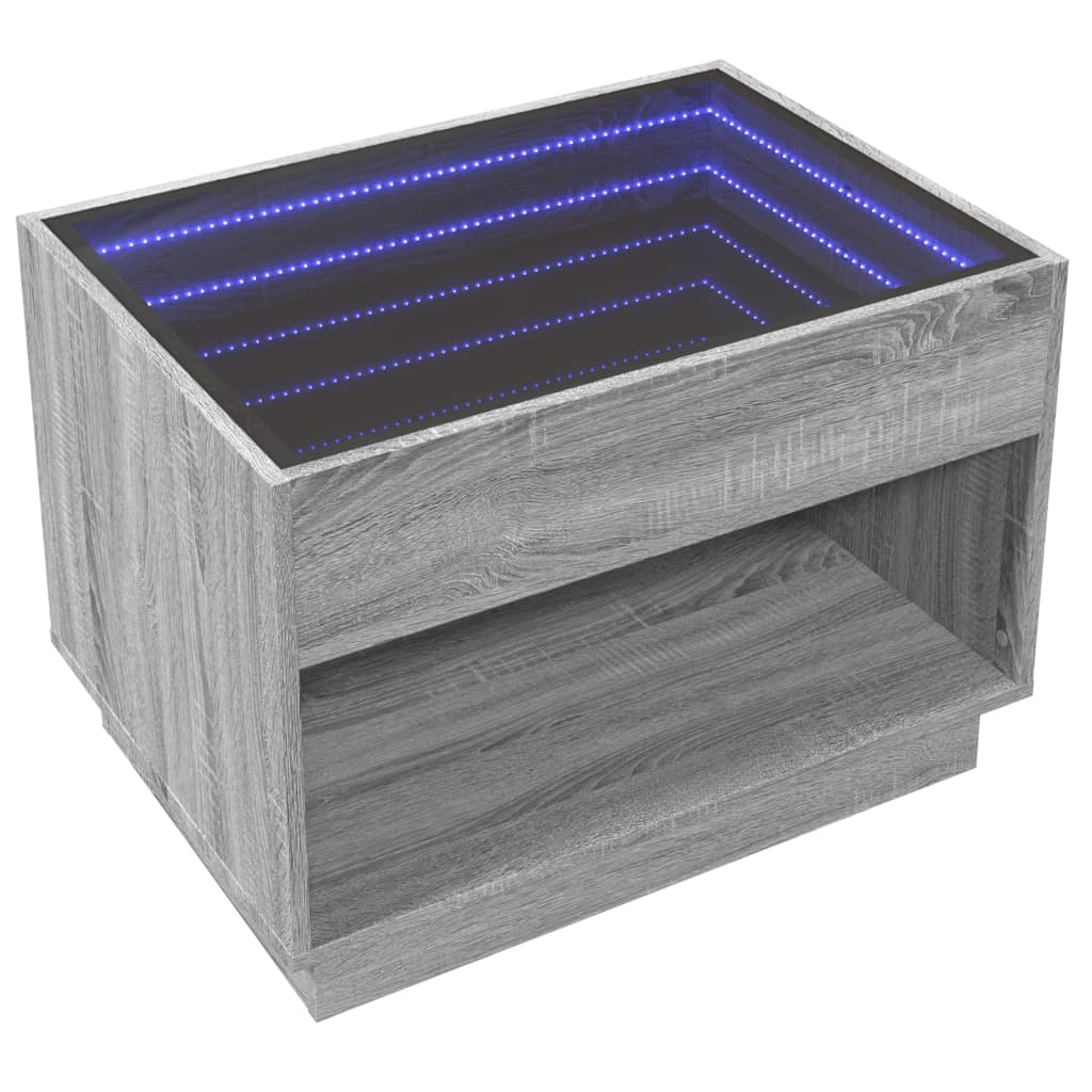 Stolić s beskonačnim LED svjetlima boja hrasta 70x50x50 cm