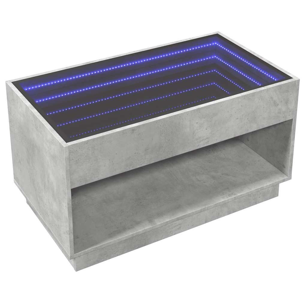 Stolić s beskonačnim LED siva boja betona 90x50x50 cm