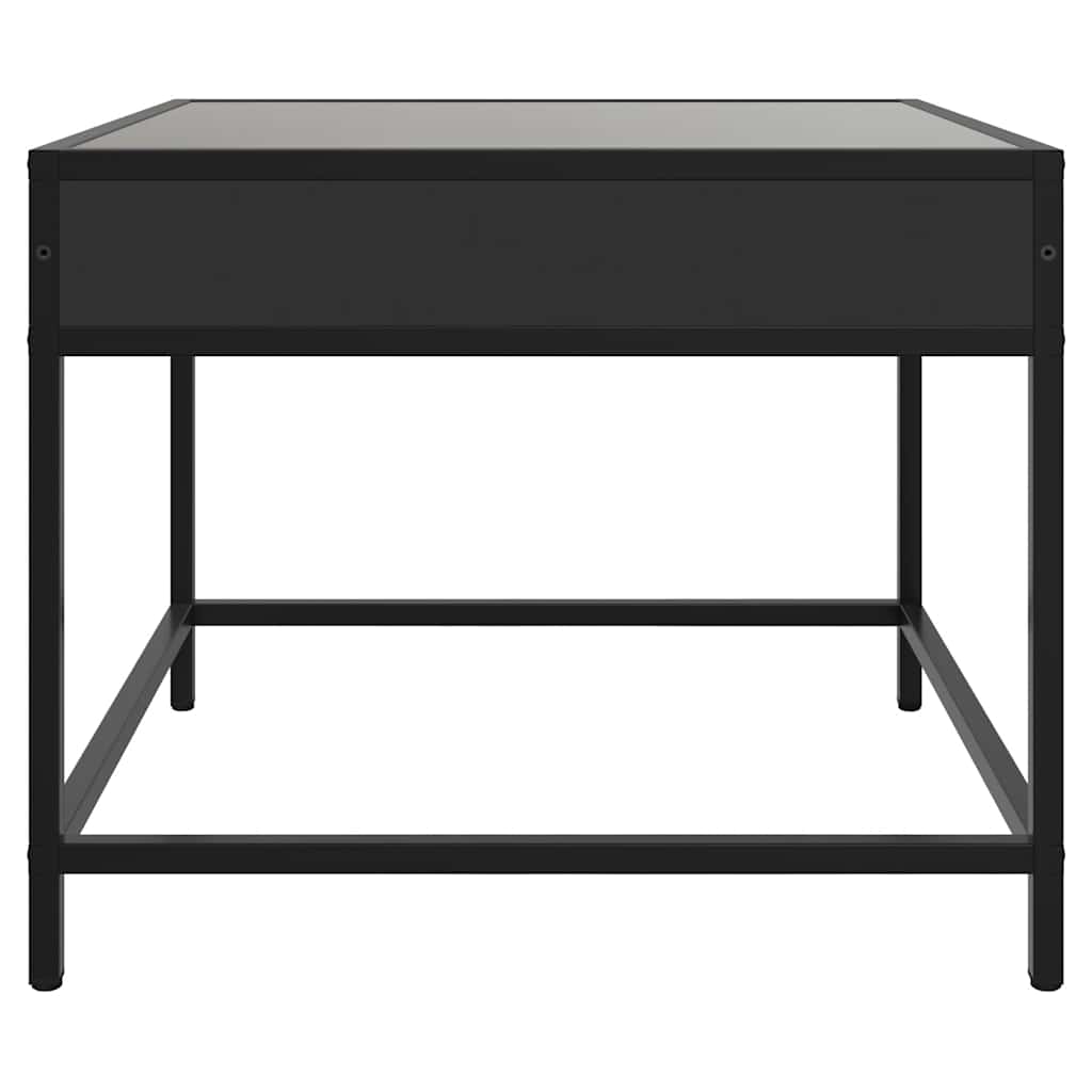 Stolić za kavu s beskonačnim LED svjetlima crni 50x50x41 cm