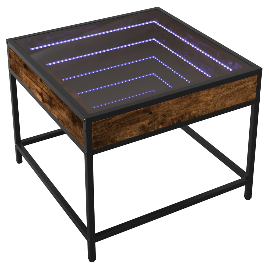 Stolić s beskonačnim LED svjetlima boja hrasta 50x50x41 cm