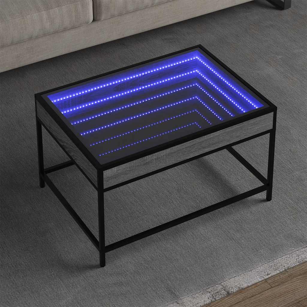 Stolić s beskonačnim LED svjetlima boja hrasta 70x50x41 cm
