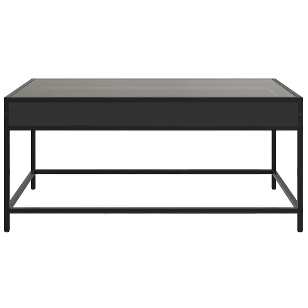 Stolić za kavu s beskonačnim LED svjetlima crni 90x50x41 cm