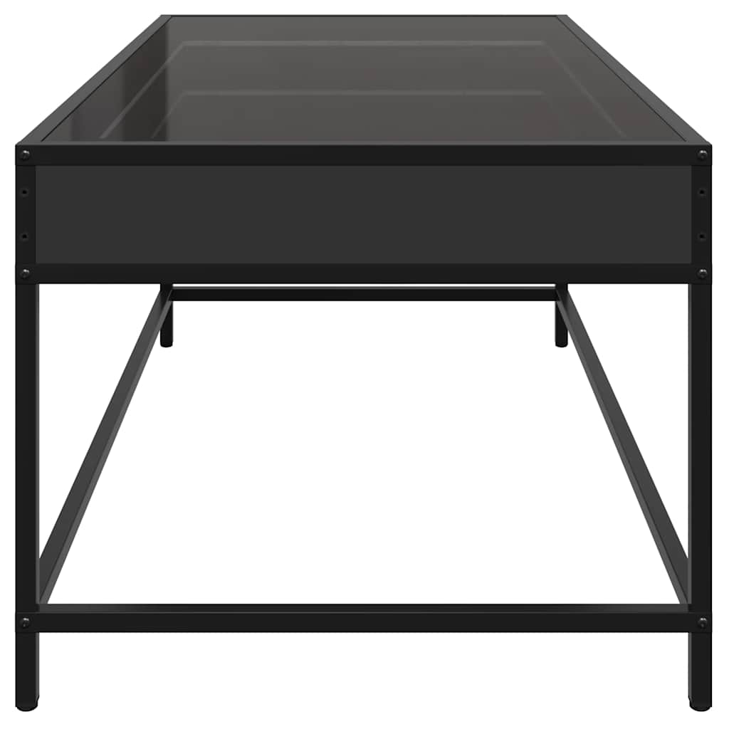 Stolić za kavu s beskonačnim LED svjetlima crni 90x50x41 cm