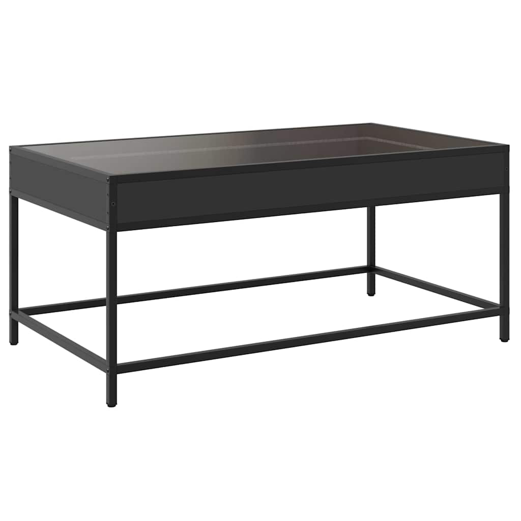 Stolić za kavu s beskonačnim LED svjetlima crni 90x50x41 cm