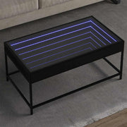 Stolić za kavu s beskonačnim LED svjetlima crni 90x50x41 cm