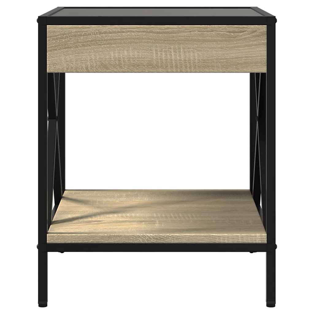 Stolić s beskonačnim LED svjetlima boja hrasta 40x40x49 cm