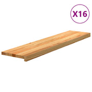 Gazišta stepenice 16 kom svjetlosmeđi 110x25x2 cm masivna hrast