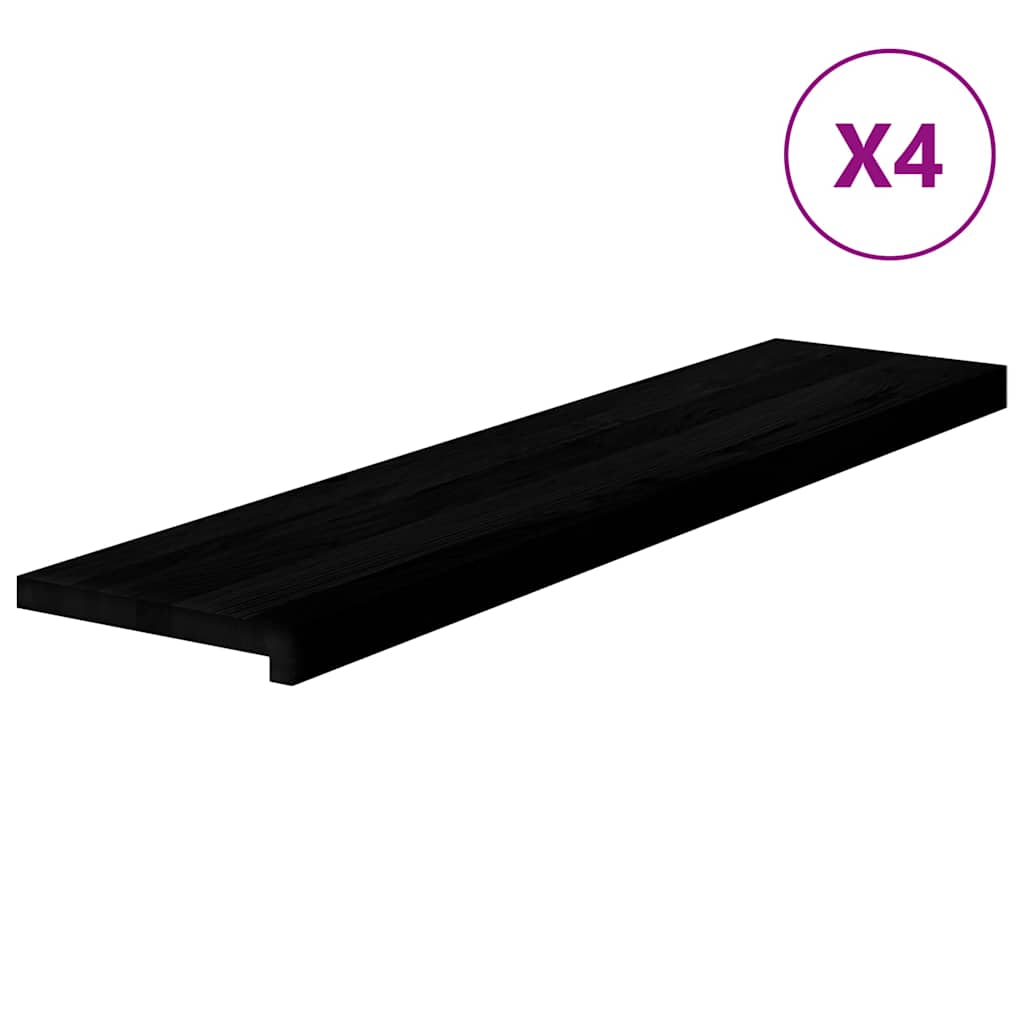 Gazišta stepenice 4 kom tamnosmeđi 110x25x2 cm masivna hrast