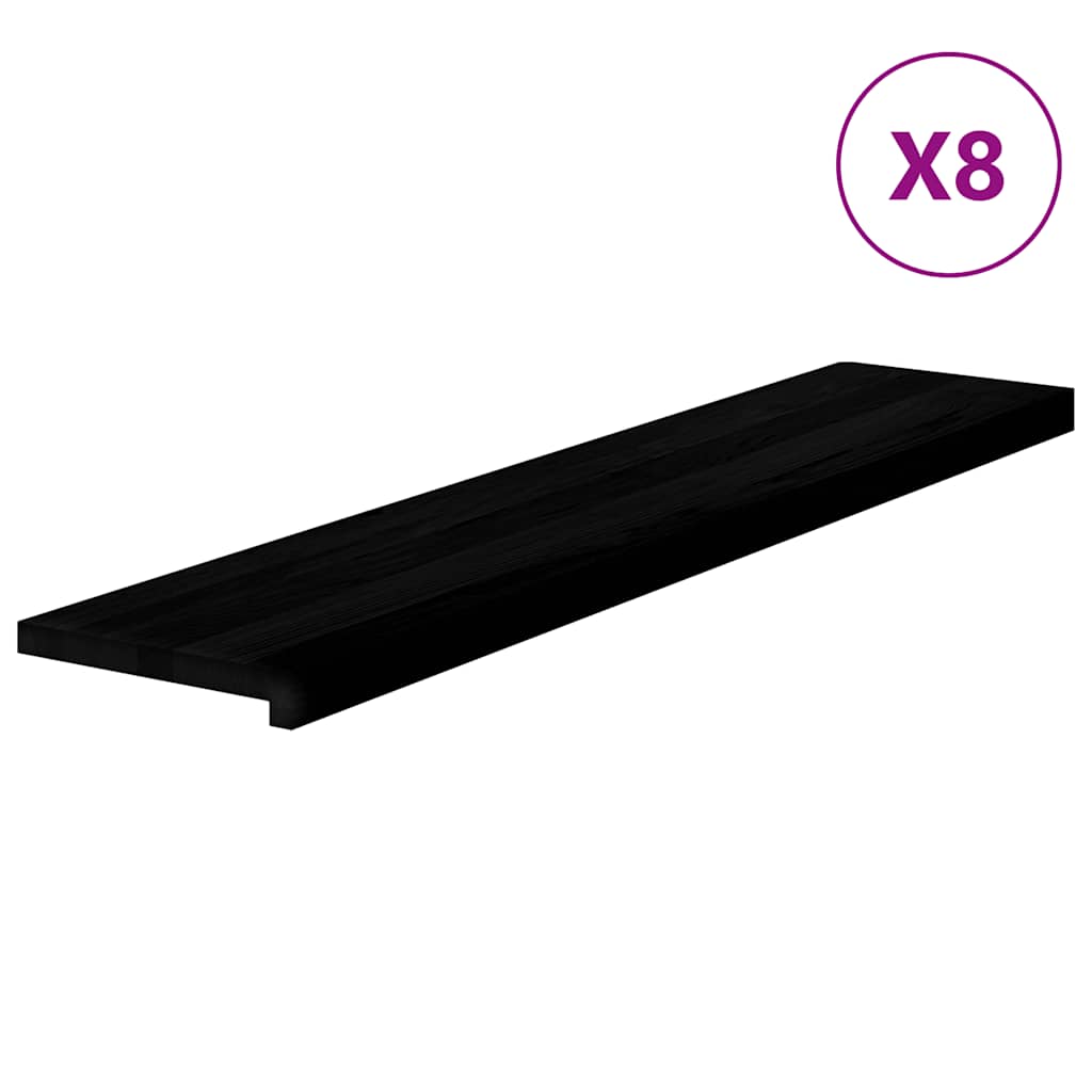 Gazišta stepenice 8 kom tamnosmeđi 120x25x2 cm masivna hrast