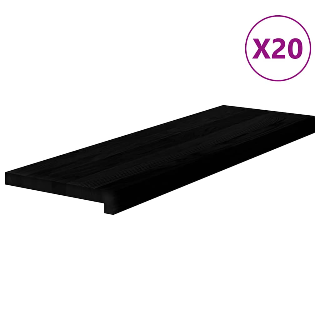 Gazišta stepenice 20 kom tamnosmeđi 80x30x2 cm masivna hrast