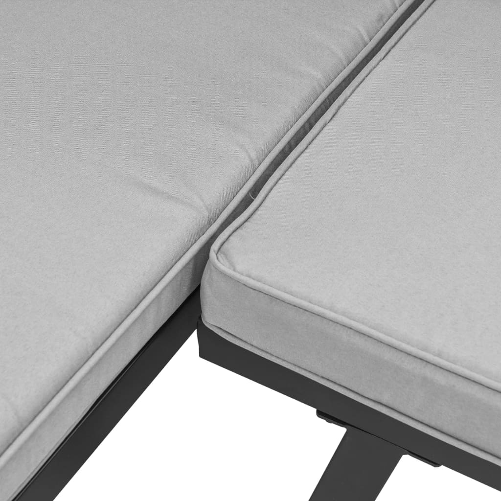 4-dijelni set vrtnih sofa s jastucima čelik obložen prahom crni