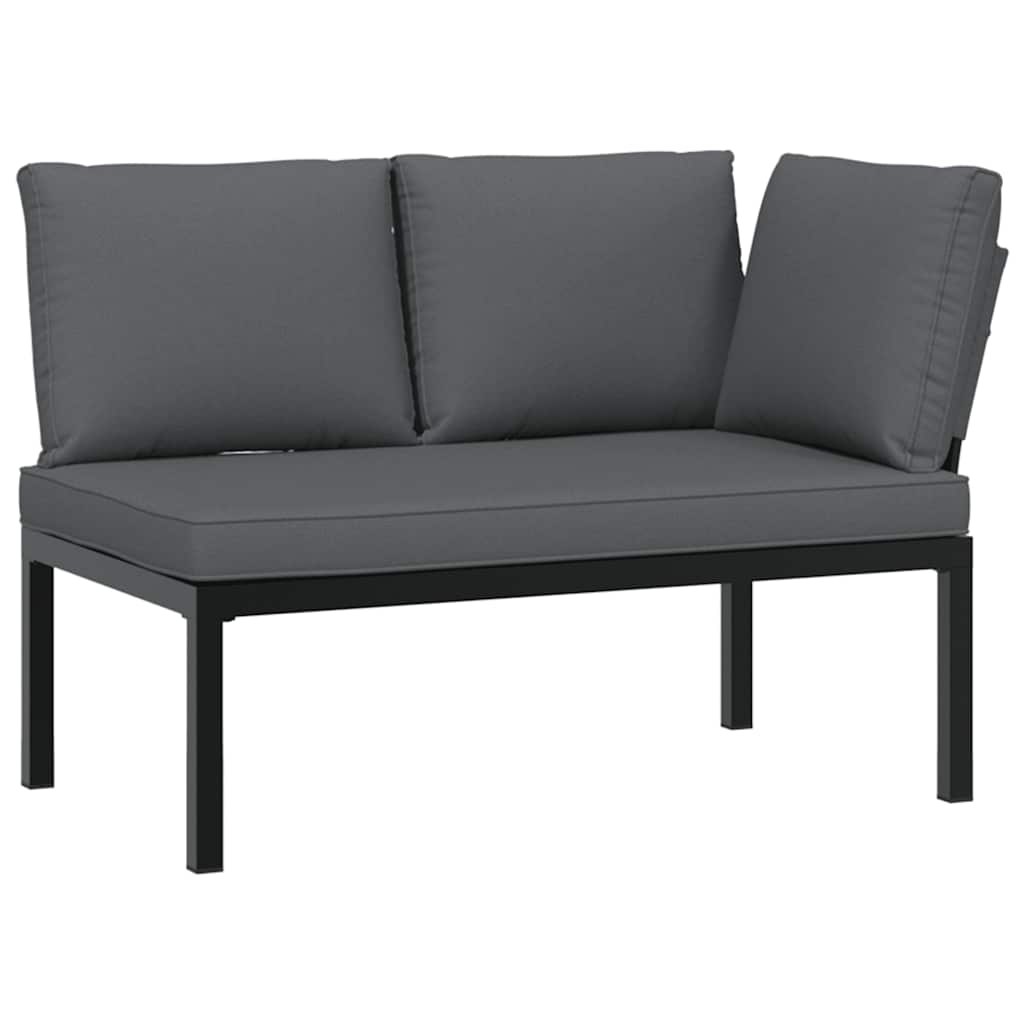 4-dijelni set vrtnih sofa s jastucima crni aluminijski
