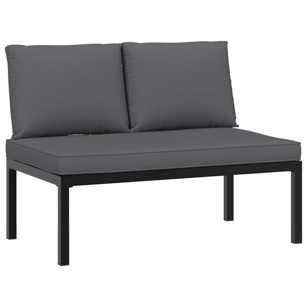4-dijelni set vrtnih sofa s jastucima crni aluminijski