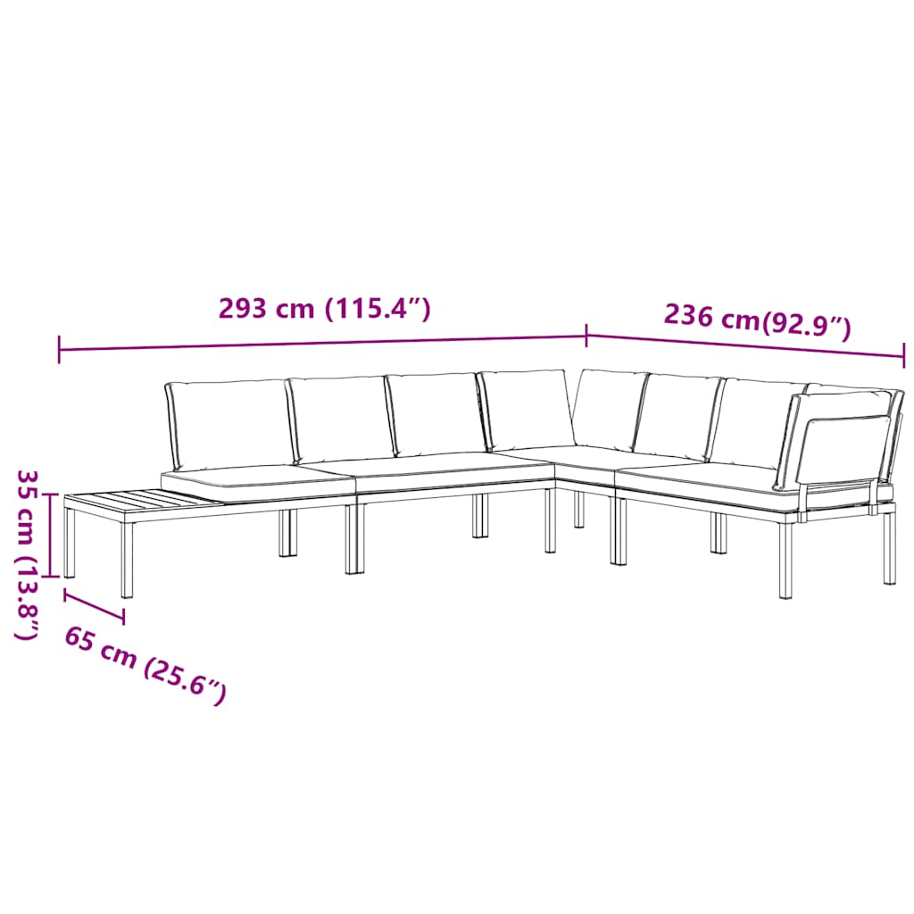 4-dijelni set vrtnih sofa s jastucima crni aluminijski